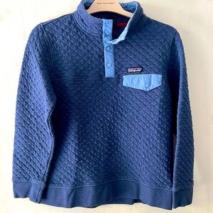 PATAGONIA ORGANIC COTTON QUILTED PULLOVER blue- M